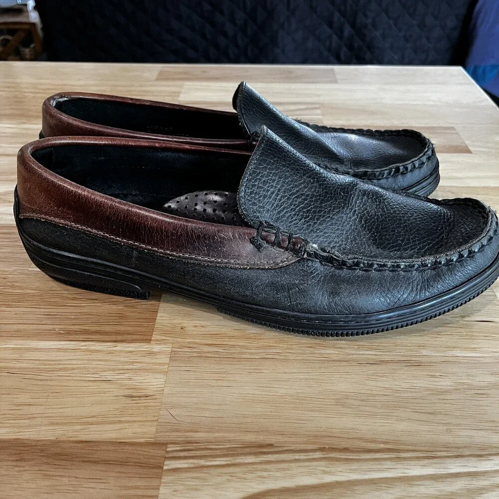 Allen Edmonds Mens‎ Westland Black Brown Leather Loafer 8.5 Casual Classic